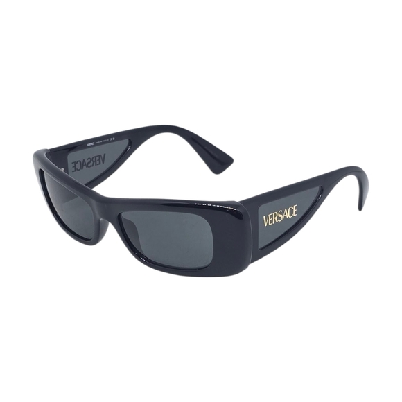 VERSACE SUNGLASSES Black Rectangular Smart Glasses